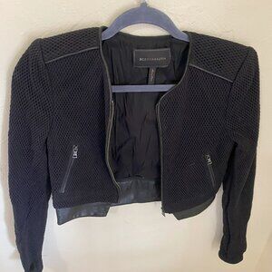 BCBG Maxazria Padded Cropped Jacket Black